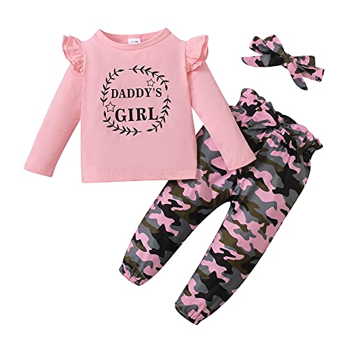 XUANHAO Baby Girl Clothes Infant Toddler Girl Clothes Fall Winter Outfits Long Sleeve Ruffle Tops Girls Pants Sets 3-24M