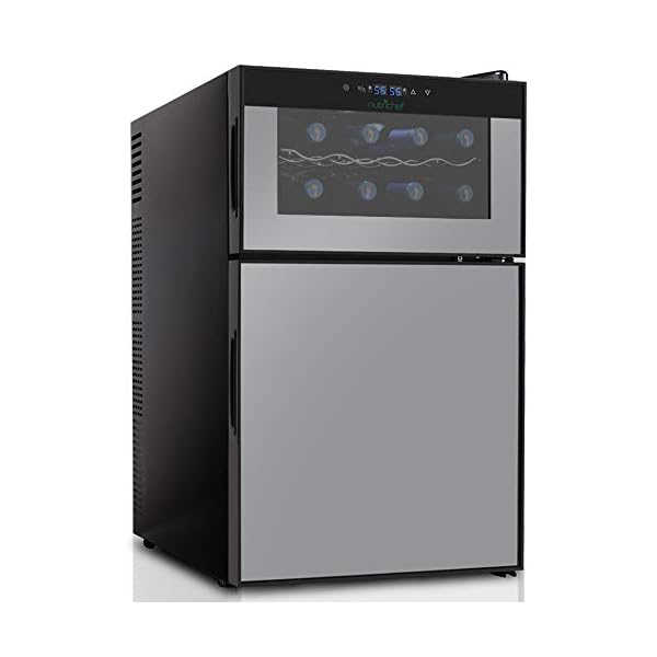 NutriChef PKTEWBC240 Wine Cooler and Mini Fridge Two Door 8 Bottle