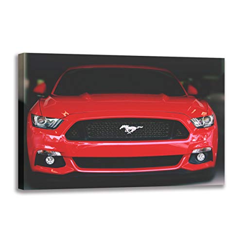 Toile voiture de sport rouge 26x120 cm affiche moderne decoration salon