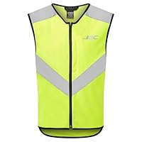 JDC Motorrad Hi Vis Weste Hohe Sichtbarkeit Reißverschluss Sicherheit Reflektierendes Gelb – AXIS - Gelb - XXL