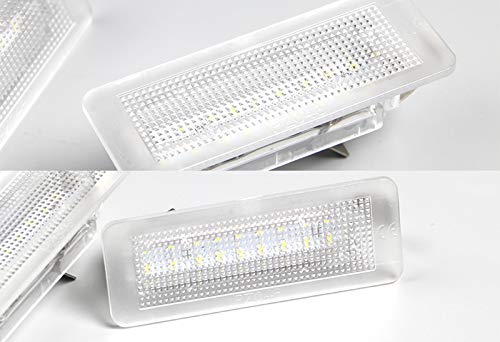 EPARTS White 18 SMD LED License Plate Light Full LED License Plate Tag Lighting Lamp Pair Compatible with Smart Fortwo Coupe Convertible 450 451