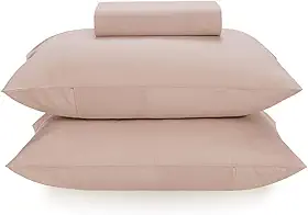 Karsten Jogo de Cama Matiza Rosa Giz Casal 100% Algodão 160 Fios 3 Peças