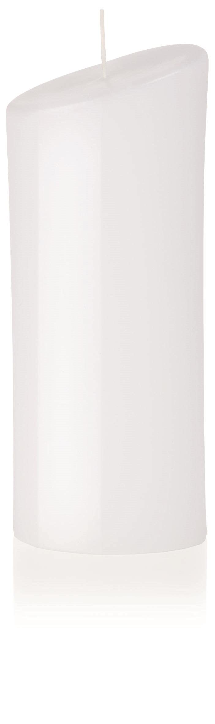 Wiedemann Świeca kształtowa elipsa duża nieobrobiona nieobrobiona wosk, biała, 22 x 8,5 cm