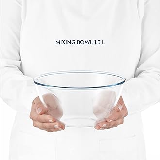 Borosil Glass Mixing & Serving Bowls, Oven & Microwave Safe Bowls, Set of 3 (500 ml, 900 ml, 1.3 L), Borosilicate Glass, Clear