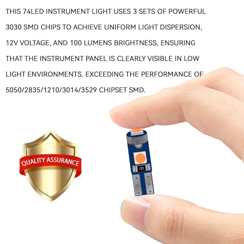 74 T5 Bombillas LED para tablero, 20 piezas miniatura 3