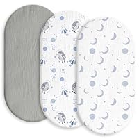 3 Baby Musselin-Bettlaken - Atmungsaktiv & Elastisch Für Stubenwagen