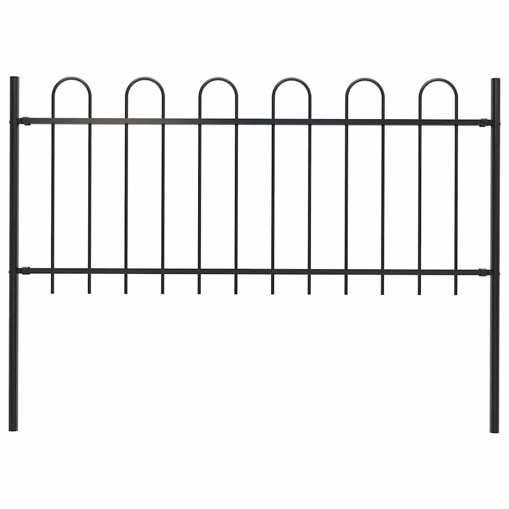 Clôture de jardin BOXTEL en acier thermolaqué noir 181 x 150 cm avec arceau rigide pour délimitation, séparation et protection extérieure jardin terrasse
