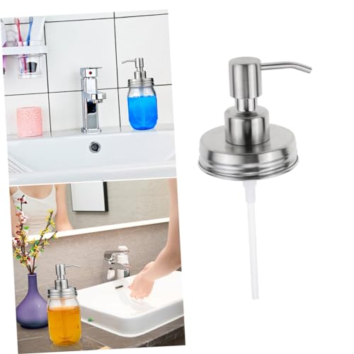 Anneome Stainless Steel Soap Dispenser Pump for Mason Jar Refillable Lotion Dispenser Lid Bathroom Accessories for Home Use