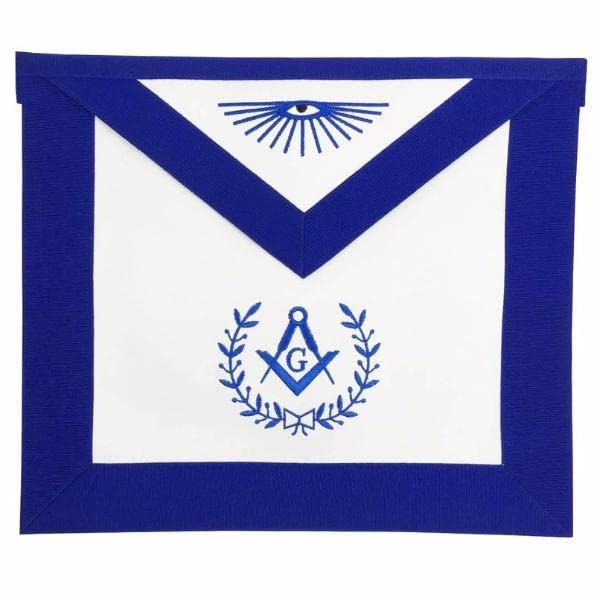 Masonic Blue Lodge Master Mason Apron Machine Embroidery Blue (Synthetic,Machine Embroidery)