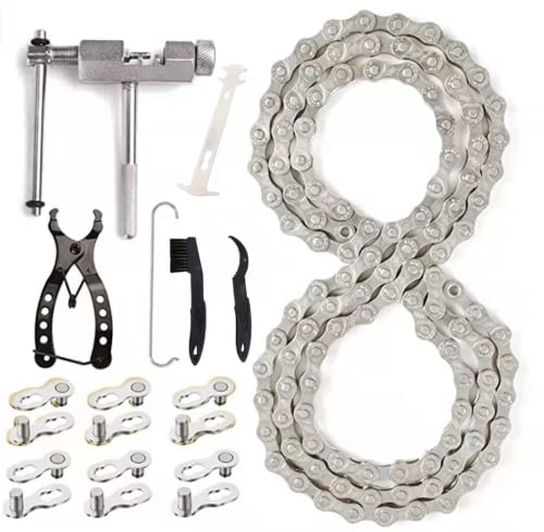 Kikuo Rompedor de cadena mecánico para bicicleta, herramienta para cadena de bicicleta, herramienta de reparación de cadena para quitar eslabones de divisor para cadena de 6 7 8 velocidades Cover