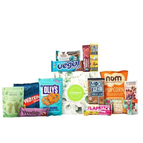 Vegan Chocolate & Snack Hamper Gift Box Our Vegan Goodness Sharing Box with 13 Different Sweet & Savoury Selection for Birthdays Father’s, Mother’s Day Valentine’s and Easter Gift