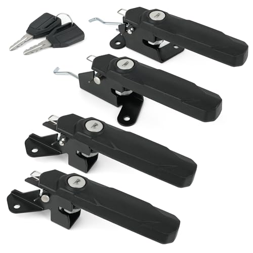 4Pcs Front & Rear Deluxe Full Door Latch Handle Locks Kit 715009952 for Can-Am Defender MAX HD10 HD9 HD8 HD7 2017-2025 Add on 4-Seat Cab Anti-Theft