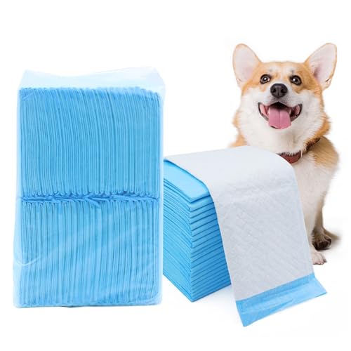 Image of Super Absorbent & Leak-Proof Puppy /Kitten Training Pads | 5-Layer Washable Pet Pee Pads for Dogs & Cats | Housebreaking, Car Travel, Post-Surgery Care, Outdoor (17.6 inchx23.6 inch, Blue, 50 PCS)