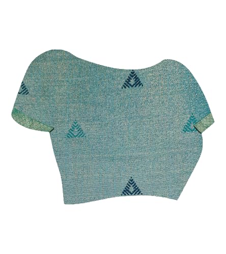 Image of Laxmipati Raadhika Turquoise Blue Chevron Print Silk Saree