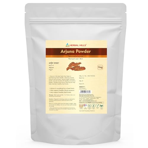 Image of HERBAL HILLS Arjuna Powder 1kg | Terminalia Arjuna Bark for Cardiovascular Health, Healthy Blood Pressure & Circulation Support