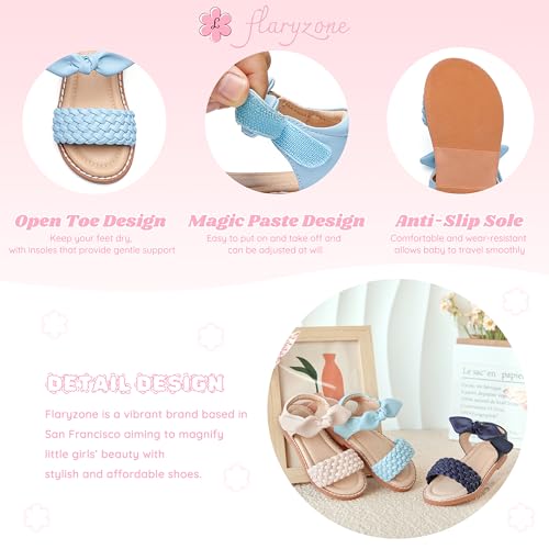 Image of Flaryzone Girls Sandals Open Toe Summer Flats Dress Sandals Shoes Toddler /Little Kid