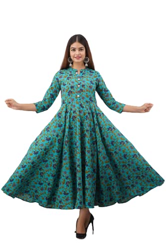 Aarohi FashionA-line Printed Rayon 3/4 Sleeve Stitched Kurti