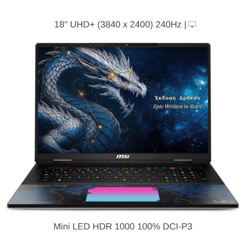 Image of HIDevolution [2026] MSI Titan 18 HX Dragon Edition Draco Epic A2WJ 18 inch UHD+ 240Hz Mini LED, 2.7 GHz Ultra 9-290HX Plus, RTX 5090, 128 GB DDR5 RAM, 32 TB PCIe SSD, Windows 11 Pro