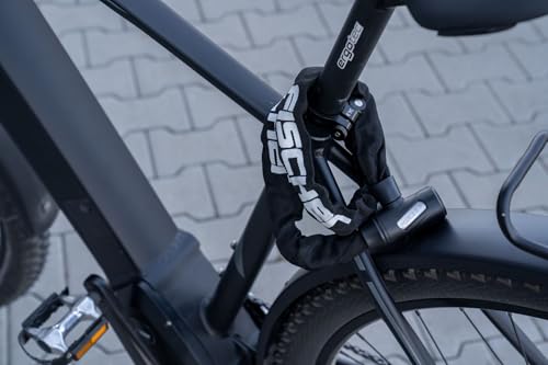 FISCHER Kettenschloss mit Schl&uuml;sseln | Durchmesser: 5 mm | schwarz | L&auml;nge: 90 cm, Einheitsgr&ouml;&szlig;e