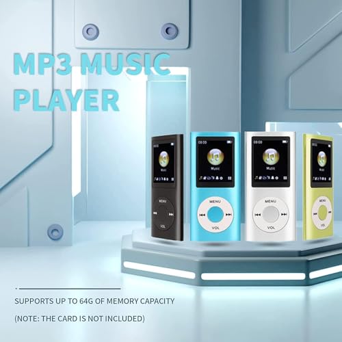 Image of Drumstone (𝐒𝐩𝐞𝐜𝐢𝐚𝐥 𝟏𝟓 𝐘𝐞𝐚𝐫𝐬 𝐖𝐚𝐫𝐫𝐚𝐧𝐭𝐲) MP3 Player with Earphones, Portable Slim Digital Music Player, 1.8 Inch LCD Screen, HiFi Lossless Sound, TF Card Slot up to 64GB, Workout