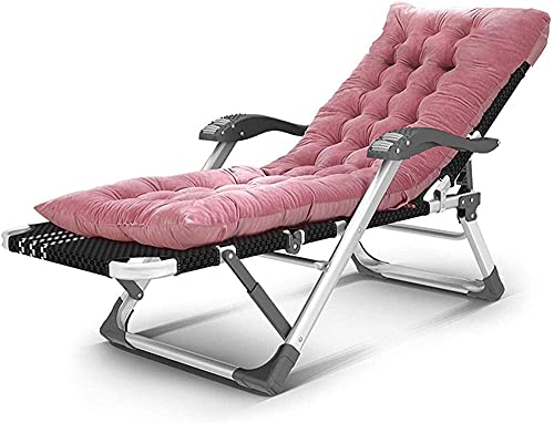 Silla reclinable plegable de aluminio negro ajustable, tumbona de jardín acolchada para playa, piscina, patio y camping, cómoda tumbona al aire libre para máxima relajación