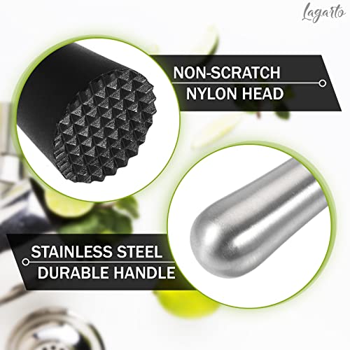 2Pcs Muddler For Cocktails Set - 8" Drink Muddler Set Long Muddler Old Fashioned Stainless Steel Muddler - Mojito Muddler Ice Crusher Bartender Tool For Bars Bartender Accessories Home Bar Tools Set #TOP3