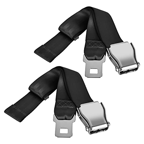 2 Piezas Extensión de Cinturón de Seguridad para Avión, Alargador de Cinturón de Seguridad Universal Ajustable para Avión para Viajes Embarazadas, 20-80 cm