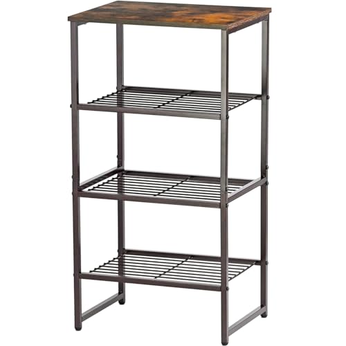 GEORIS Industrial Printer Stand with 4 Shelves, Bronze