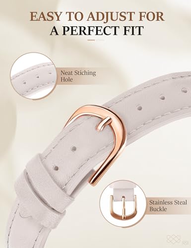 Image of Newlibery Leather Band for Women Slim Dressy Bands Compatible with Apple Watch 38mm 40mm 41mm 42mm 44mm 45mm 49mm, Designer Interlock Buckle Strap for iWatch Series 10 /9 /8 /7 /6 /5 /4 /3 /2 /1 /SE /Ultra