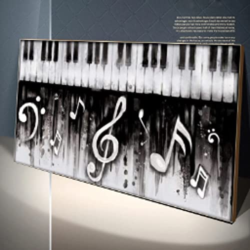 dsdsgog Abstract Noir Piano Canvas Painting Instrumentos musicales Posters e Print Wall Art Picture para Music Classroom Home Decor 30x60cm sin marco