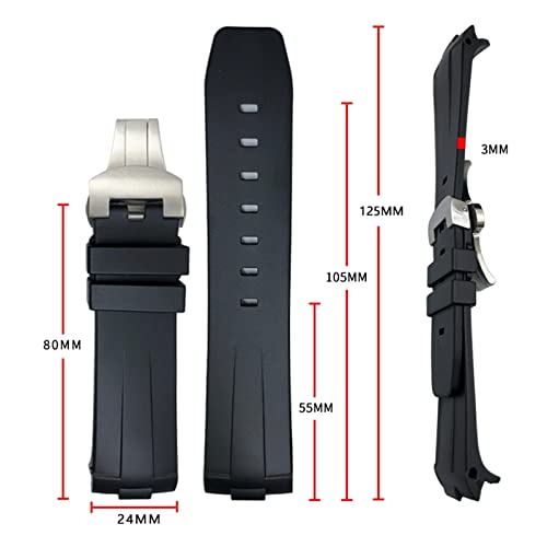 Correa deportiva de silicona con extremo curvado de 24 mm y hebilla de acero inoxidable 4