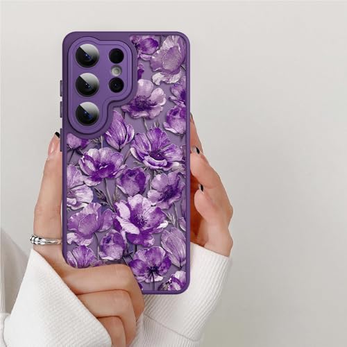 Coque Samsung S26 Ultra MagSafe fleurs violette TPU souple antichoc
