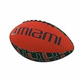 Logo Brands NCAA Miami Hurricanes Repeating Mini-Size Rubber Football, Team Color