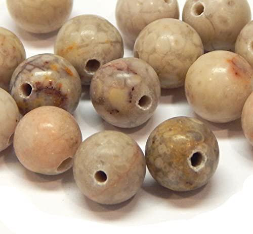 Perlin Maifan Lot de 50 perles en pierre semi-précieuse rondes de 4 mm avec trou pour enfiler en pierre naturelle