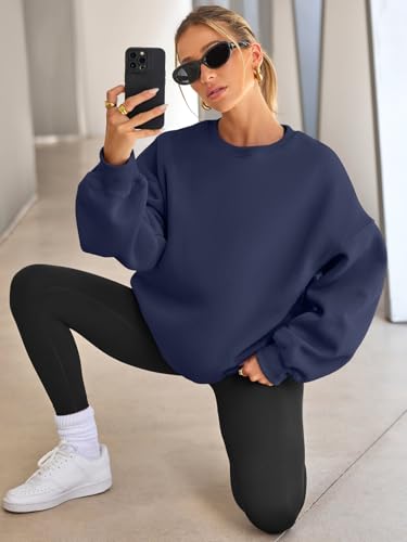 Image of EFAN Womens Oversized Sweatshirt Crewneck Sweater Casual Fall Outfits 2026 | Fleece Lined Stretchy Hoodies Basic Comfort Clothes Loose Maternity Workout Gym Lounge Wear Winter Airport Fashion