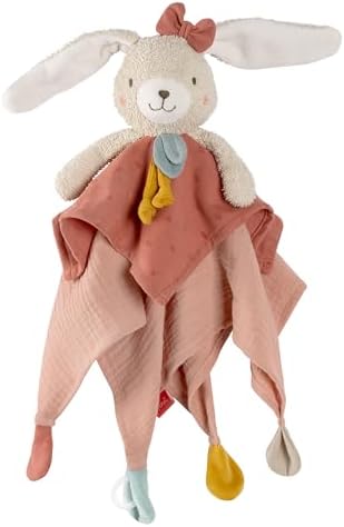 Fehn Schmusetuch Hase – Spielkamerad, Einschlafhilfe & Schnuffeltuch | Aus Baumwoll-Musselin mit niedlichem Hasen-Köpfchen, Spielfigur für Babys und Kleinkinder ab 0 Monaten