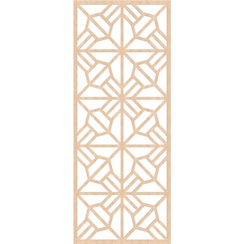 Image of 29 3 /8 inchW x 74 3 /8 inchH x 1 /4 inchT Auburn Decorative Fretwork Wood Wall Panels, Red Oak