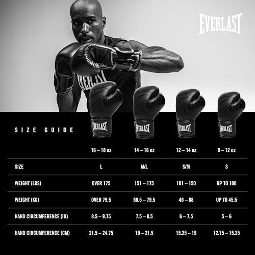 Everlast Spark Guantes De Entrenamiento, Negro, 453 G (16 Oz) - imagen 7