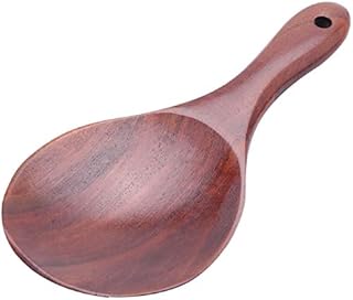 Dciustfhe Teak Wood Spoon Natural Solid Wood Rice Spoon Wooden Rice Paddle Potato Serving Spoon Wooden Kitchen Utensils
