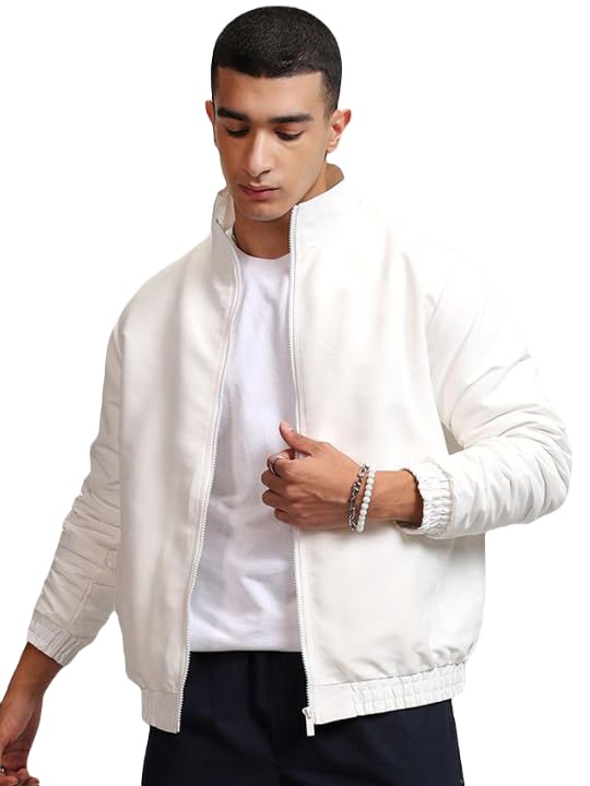 Casual Jacket,White Jacket,Men Winter Jacket,Stylish Jacket,Light Weight Jacket,Full Sleeve Polyster Bomber Jacket,Jacket For Men,jacket05.