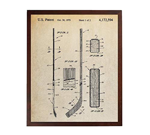 Turnip Designs Hockey Stick Patent Print Ice Hockey Gifts Hockey Room Decor Hockey Player NHL Ice Hockey Poster TDP1101