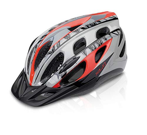 XLC Unisex-Adult Fahrradhelm LED BH-C18, Rot, Grau, 51-56 cm