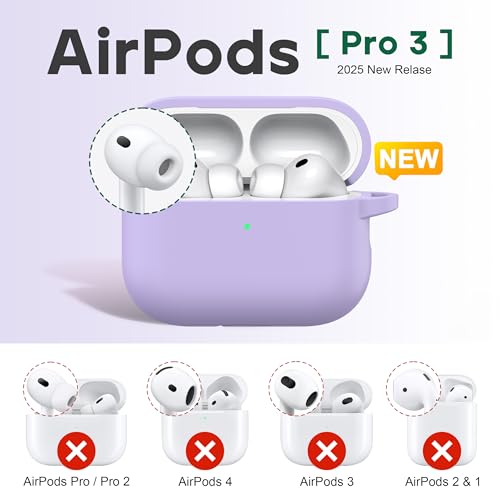 Image of R-fun for AirPods Pro 3rd Generation Case with Cleaner Kit, Soft Silicone Protective Case Cover for Apple AirPod Pro 3 for Women Men, AirPods Pro Case Accessories with Keychain, Banana Violet