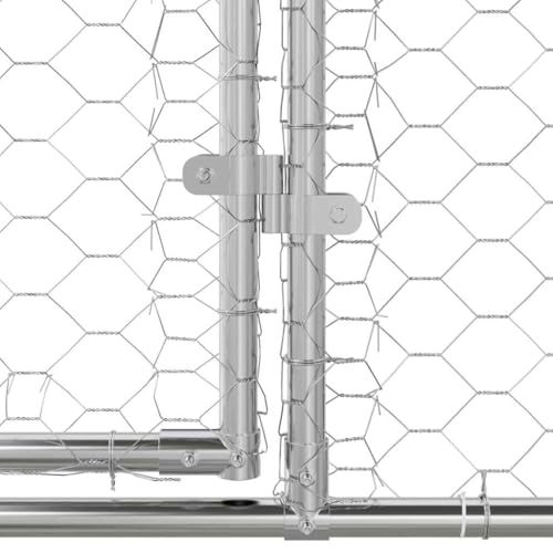 vidaXL Hundekäfig 3 pcs Silber 6 x 2 x 2 m Verzinkter Stahl, Moderne Hundehütte, Regenfeste Hundehütte, Robustes Haustierhaus, Wetterfeste Unterkunft, Sicherer Außenbereich, Stylishe Unterbringung