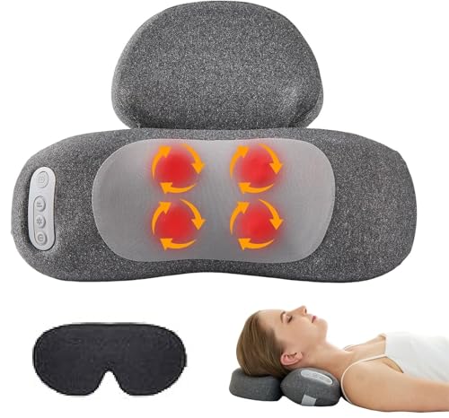 Masajeador Cervical 3 En 1 - Masajeador Espalda y Cervical Almohada con Vibración y Tracción, para Hogar y Oficina Aliviar el Dolor de los tejidos profundos