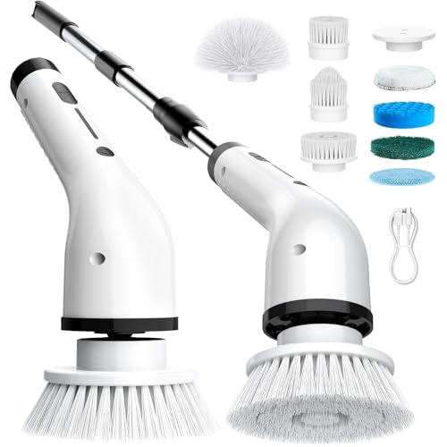ShuxT Electric Spin Scrubber for Cleaning, Cordless IPX5 Waterproof Shower Scrubber Brushes