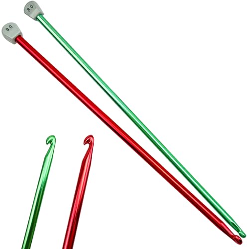 Hobekoee 2Pcs Tunisian Crochet Hook 8mm 9mm,Extra...