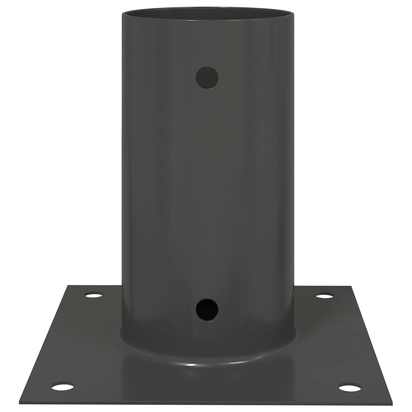 Zestaw 4 kotw gruntowych okrągłych 15 x 15 x 15 cm, antracytowe, metalowe, kotwy gruntowe do ogrodu, kominka, paleniska