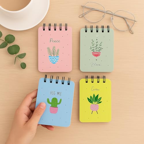 Image of Pocket-Size Notepad (Pack of 4) 100 pages, Mini Memo Pads for Daily Notes, Lists, Work & Journaling (7x12 cm) Notepad for Office - Nature Notes