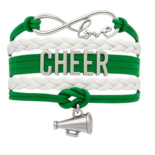Infinity Collection - Cheer Charm Bracelet - Infinity Love Adjustable Jewelry in Team Colors, Cheer Jewelry and Accessories, Gift for Cheerleaders and Teams
